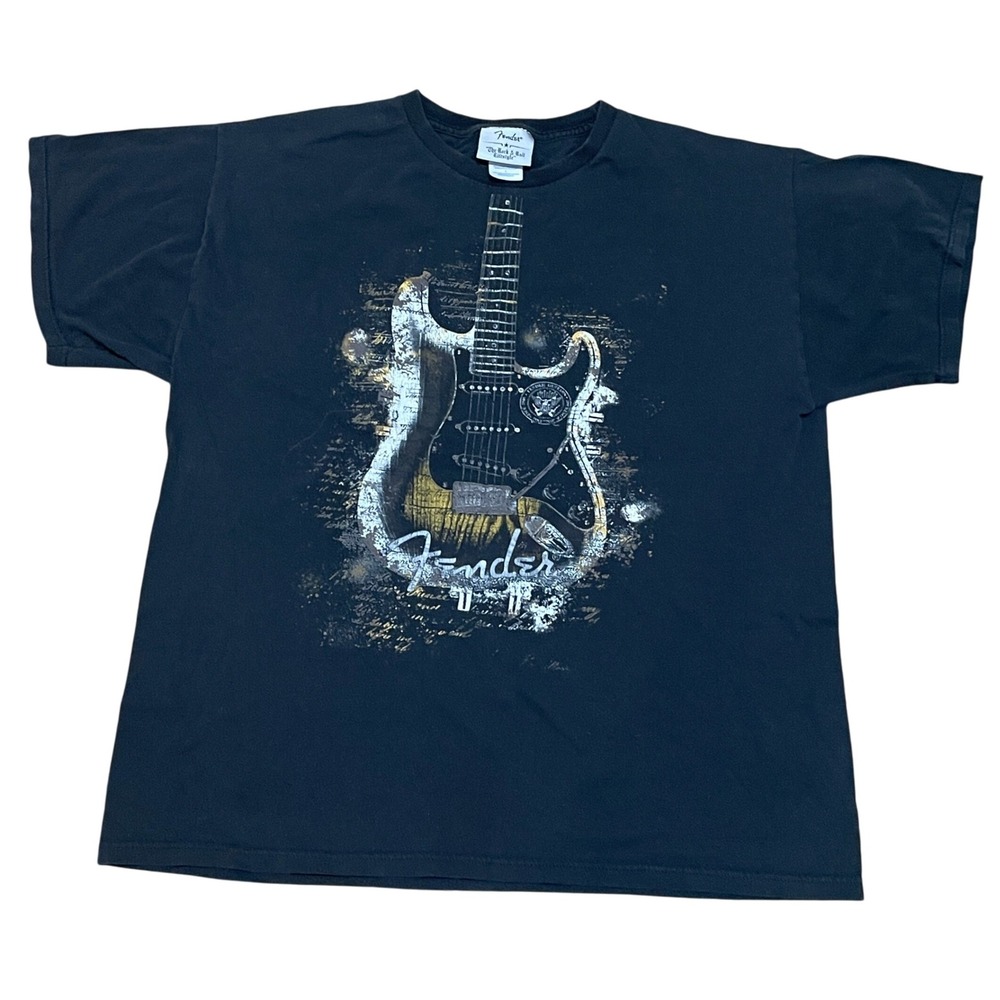 Fender The Rock & Roll Lifestyle Rockabilly Black Graphic T-Shirt Men's‎ Large